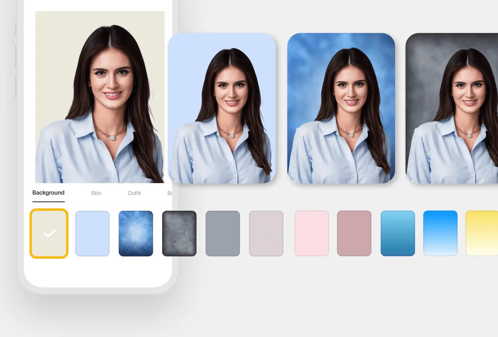 Choose from a range of background colors, including stylish yearbook backgrounds.